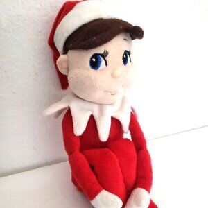 Elf On The Shelf Christmas Plush Doll 15" Sitting Elf With Red Outfit & White Co